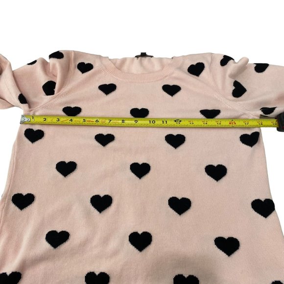 Women's Adrianna Papell Pinkish Peach Sweater with Black Hearts - Picture 11 of 16